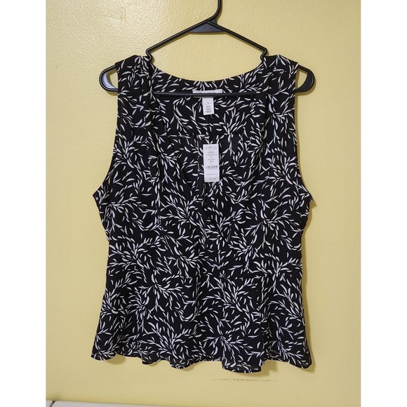 White House Black Market Tops - NWT White House Black Market faux wrap surplice top large